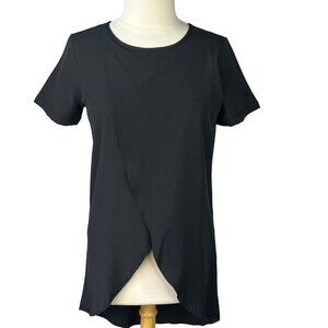 Unbranded Tunic Shirt Womens Small Black New Asymmetrical Hem